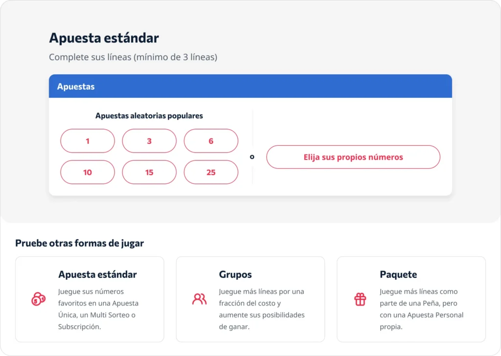 Apueste a la lotería en segundos